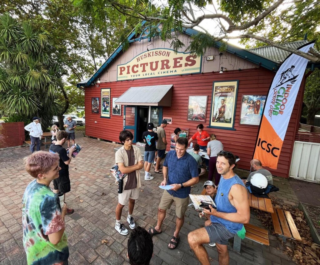 Visitors gathered outside Huskisson Pictures cinema in Huskisson